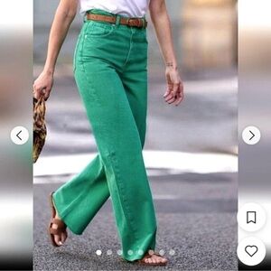 Zara Wide-Leg Pants in Green